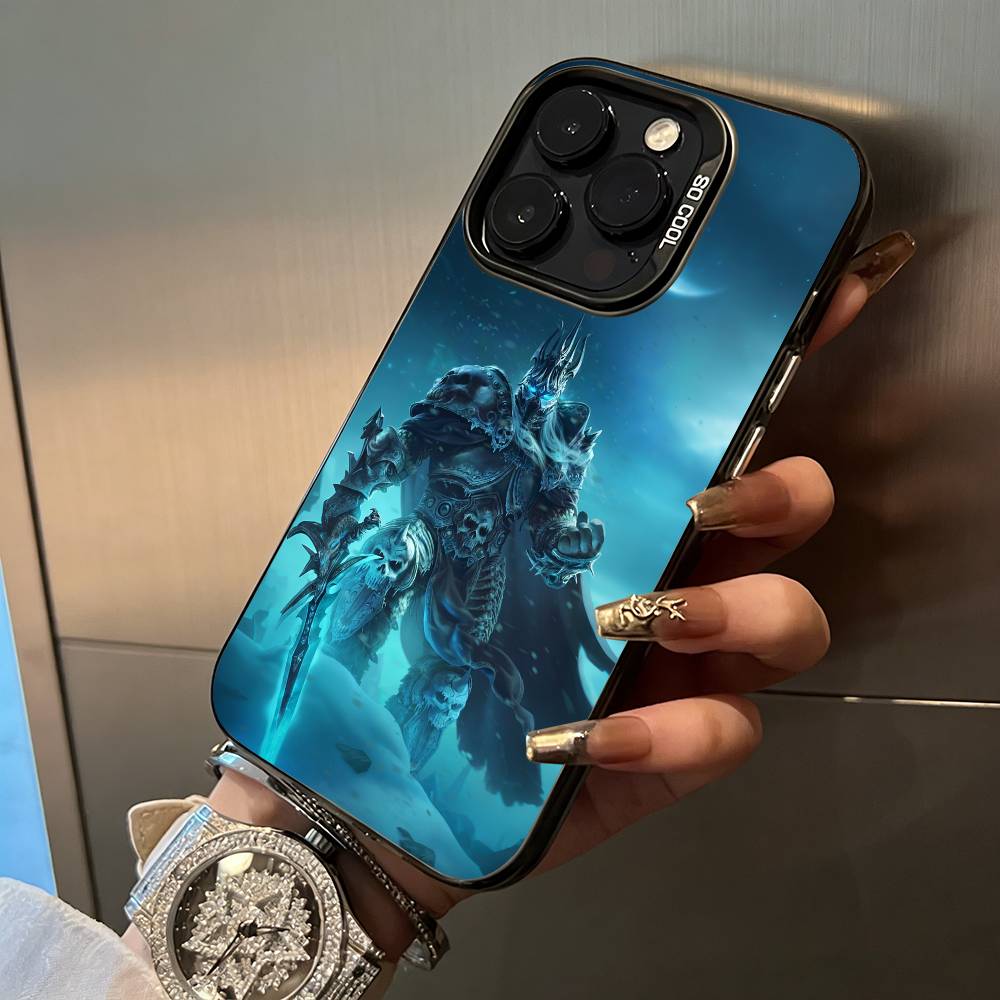 W-O-W-World- of -Warcraft Pouzdro na telefon Pro IPhone17 16 11 12 13 14 15 16 Pro Max Plus Kryt Barevné Stříbrné Funda Nárazník