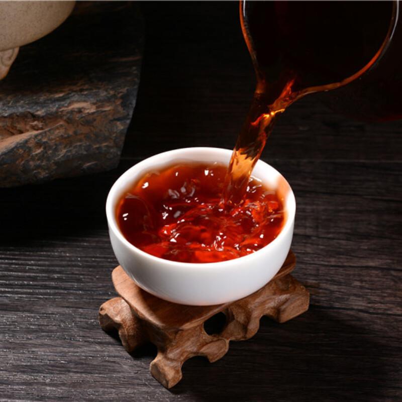 Premium 357g Yunnan Organic Pu Erh Ripe Tea Cake Dark Big Leaf