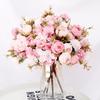 7 Head Rose Artificial Flowers 32cm Hydrangea Hybrid Bouquet Silk Fake Flower for Home Garden Wedding Decor, 1pc