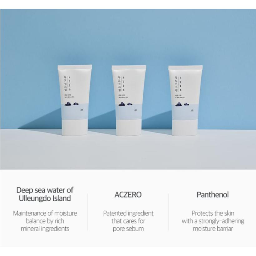 ROUND LAB 1025 Dokdo Sunscreen SPF50+ PA++++ 50ml Hydrating Lightweight UV Protection