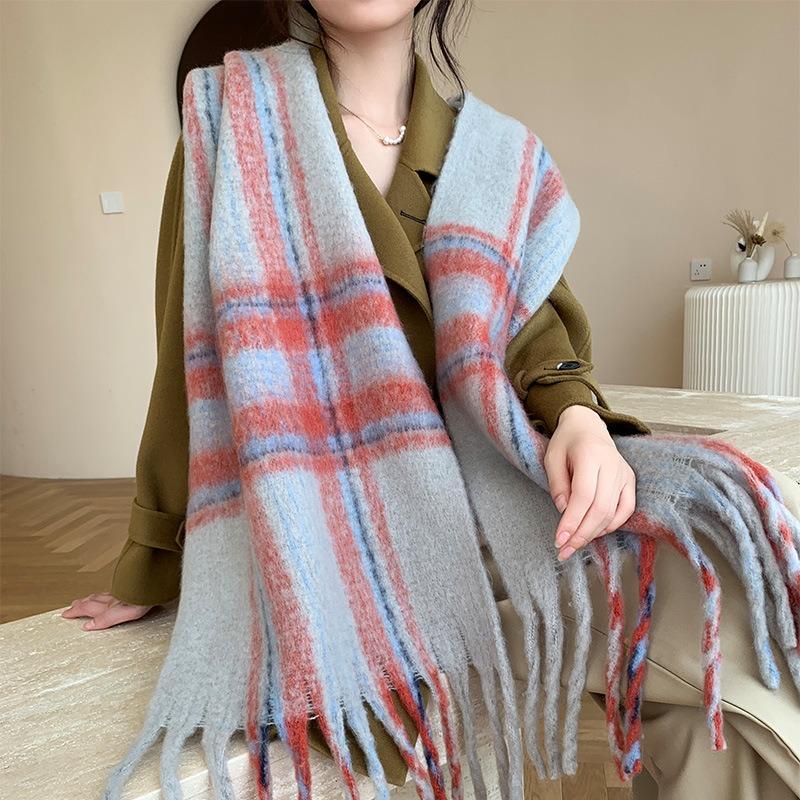 Winter High-end Warm Scarf Women's Winter Thickened Color Scarf Scarf Fashion Outer Shawl