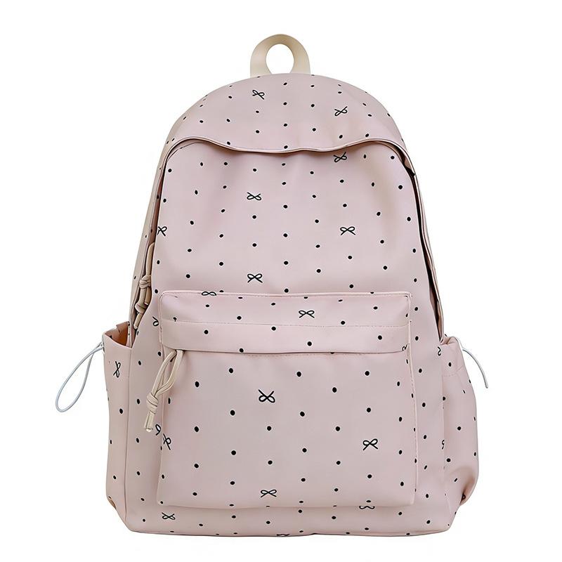 Schoolbag Versatile High-value Female Student School Bag Junior High School Girl Heart Atmosphere Polka Dot Bow Backpack High School