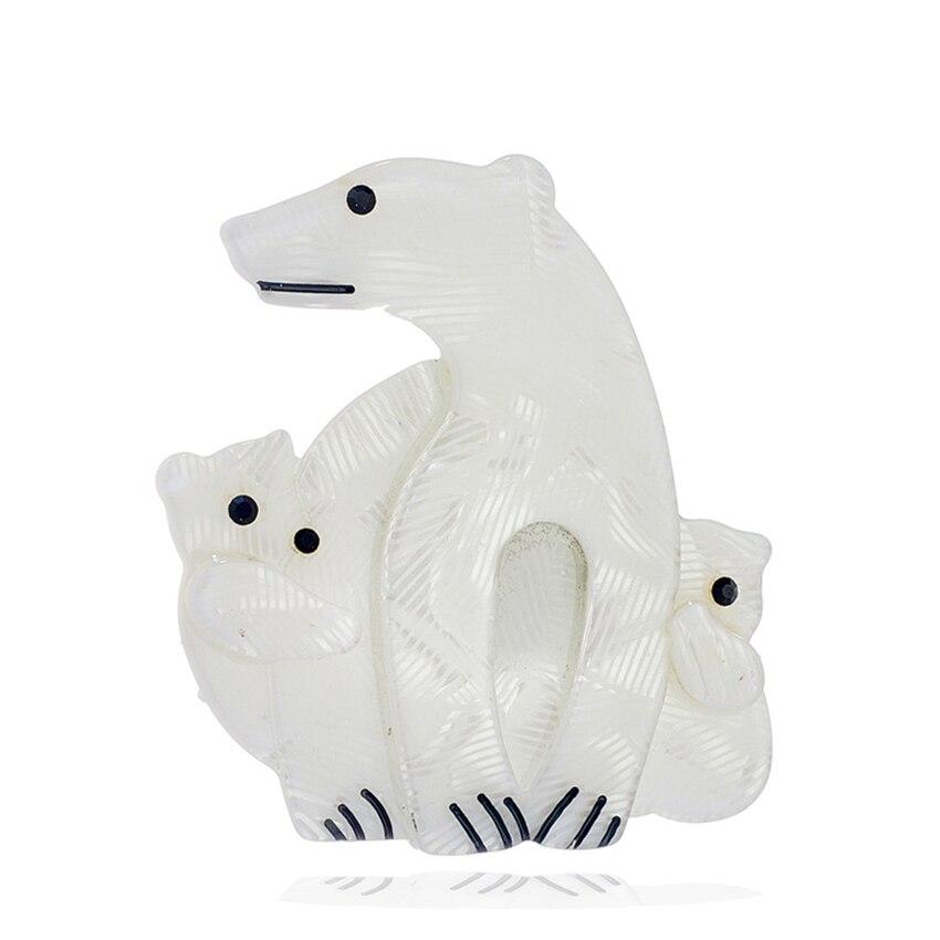 

Blucome акриловые броши ручной работы с полярным медведем для женщин, милые животные, смола, булавка для лацкана, ювелирные изделия, женский значок, аксессуары для одежды белый