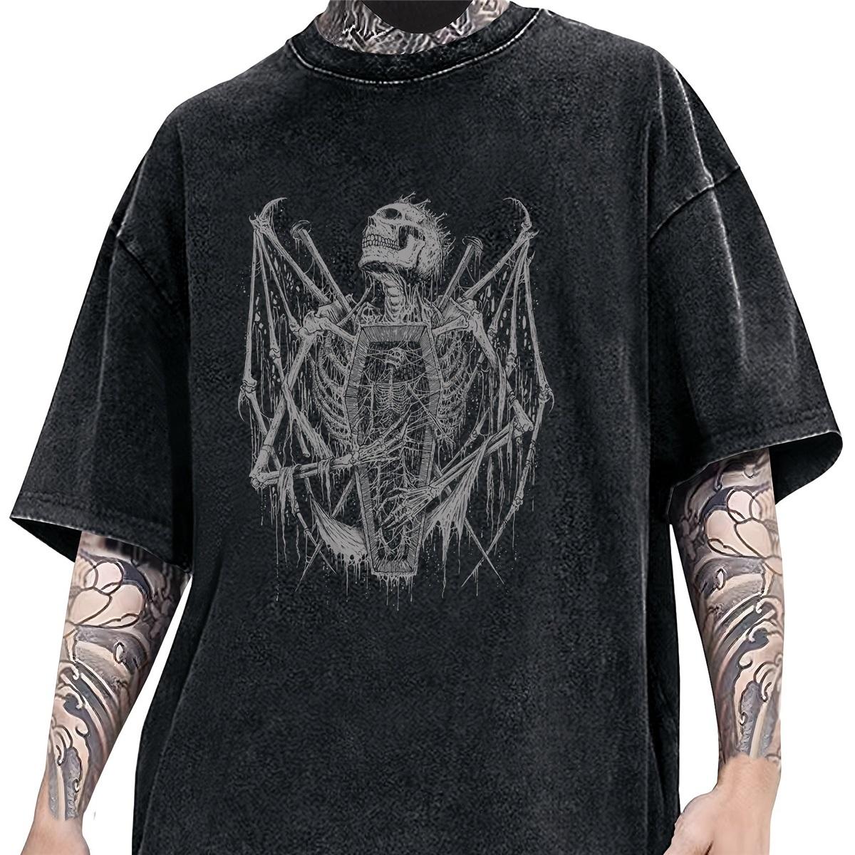 

Хлопковая футболка с принтом букв, винтажная, потертая, удобная, мужская, повседневная, уличный стиль, эластичная, с круглым вырезом, для лета L чёрный