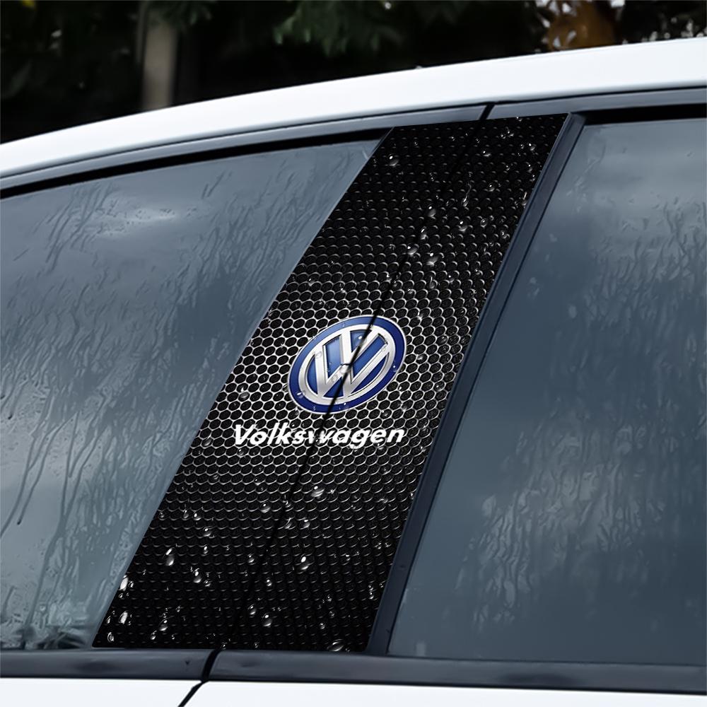 Q112Pcs Car B-pillar Sticker Door Center Pillar Anti-Scratch Protective Decals For Volkswagen VW Rline Golf 4 5 Polo Passat Tiguan