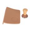 2Pcs Coffee Tamp Mat Integrated Silicone Coffee 90 Degree Corner Tampering Mat with Tamper Brown