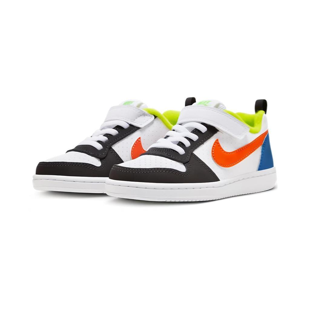 Nike Court Borough Abrasion Resistant Low top Kids' Skateboarding Shoes White Blue Orange Children Aged 3 7 Years Old DV9114-181