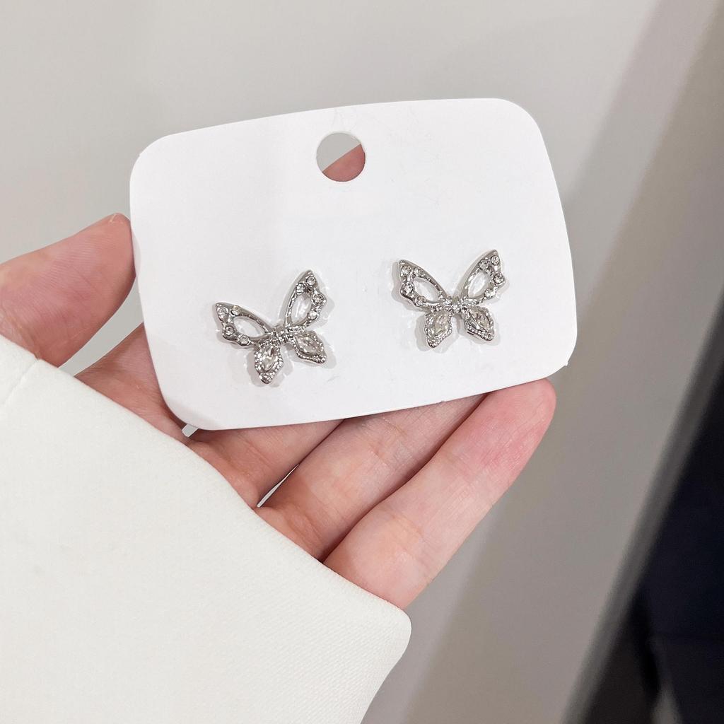 Super Fairy Zircon Butterfly Stud Earrings - Elegant, Versatile, High-End Design for Women