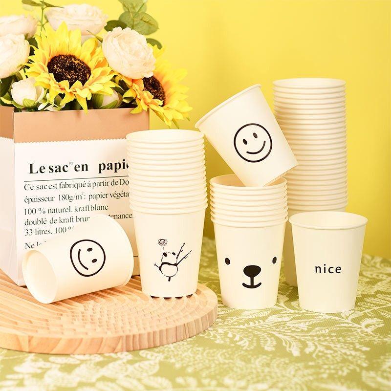 ZISIZ Ins Style Smiley Face Paper Cup