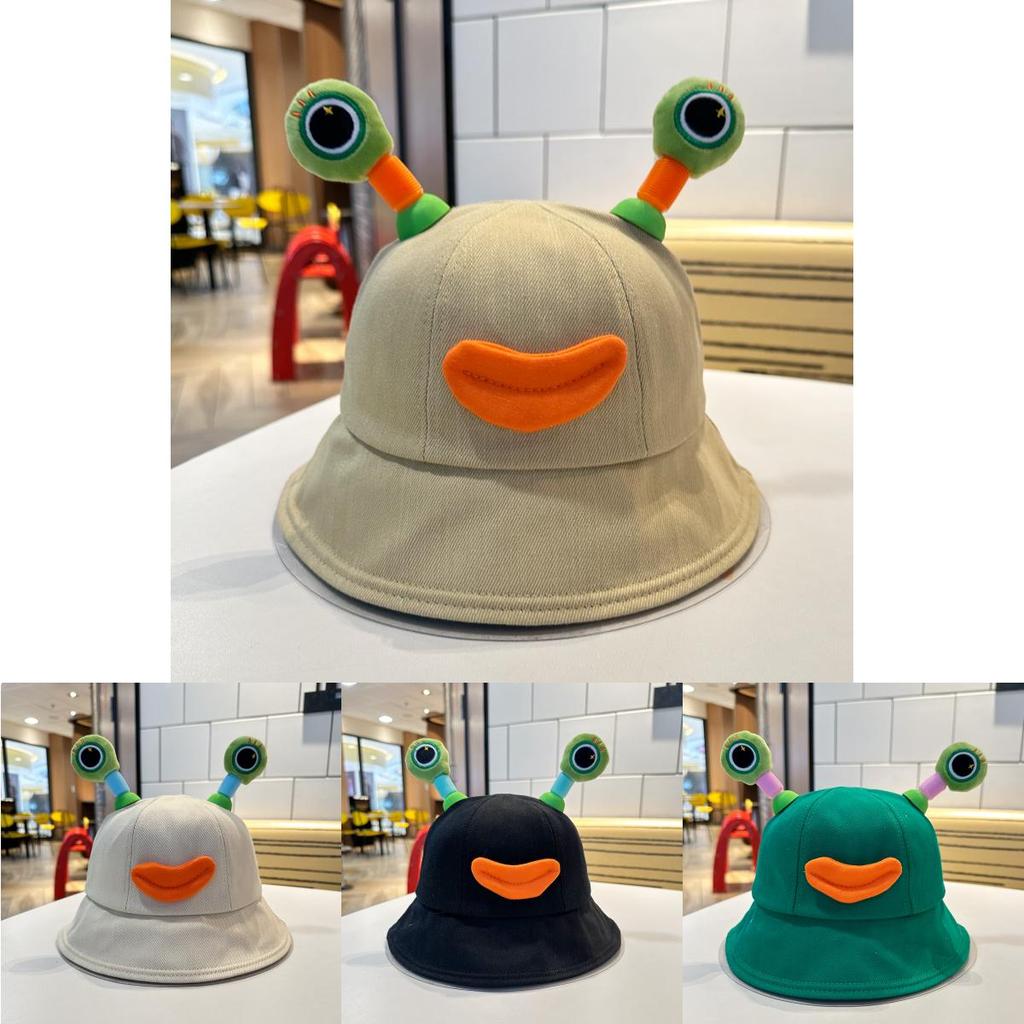 Cute Frog Eyes Glow Fisherman Hat Girls Spring Summer Sunshade Sunscreen Bucket Hat Lovely