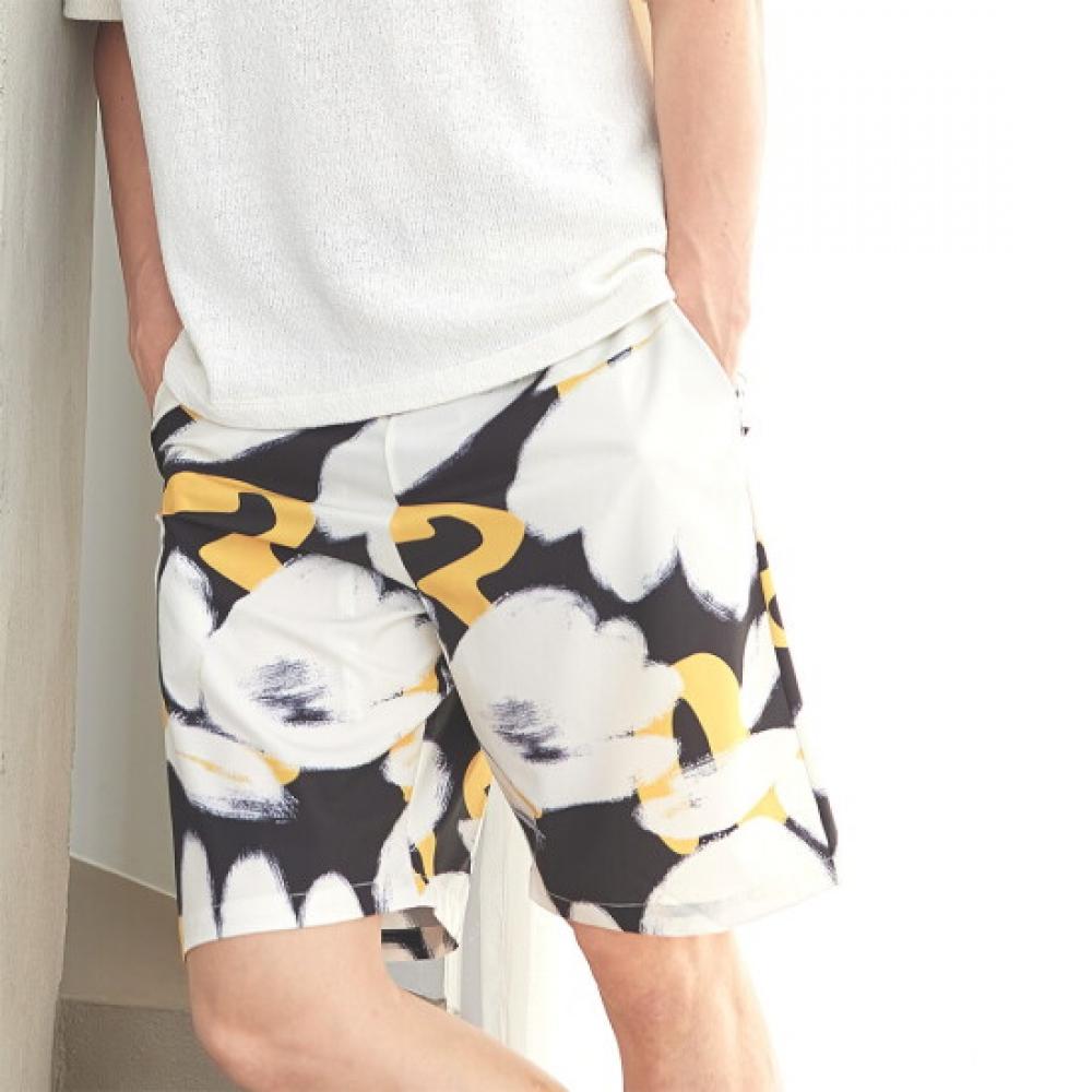 L Affair Men S bLack 5 Point Summer pantS With Drawing Lmkea5p0198 Db