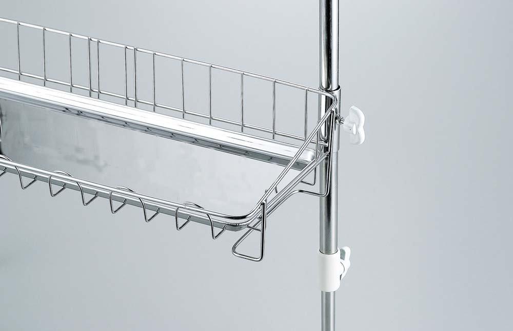 ERNEST In Dish Drainer Stainless Steel Storage A Brand Favored by Major Restaurants X 18 X [Made Japan] (tension Rod) 3-tier (slim) Space-saving