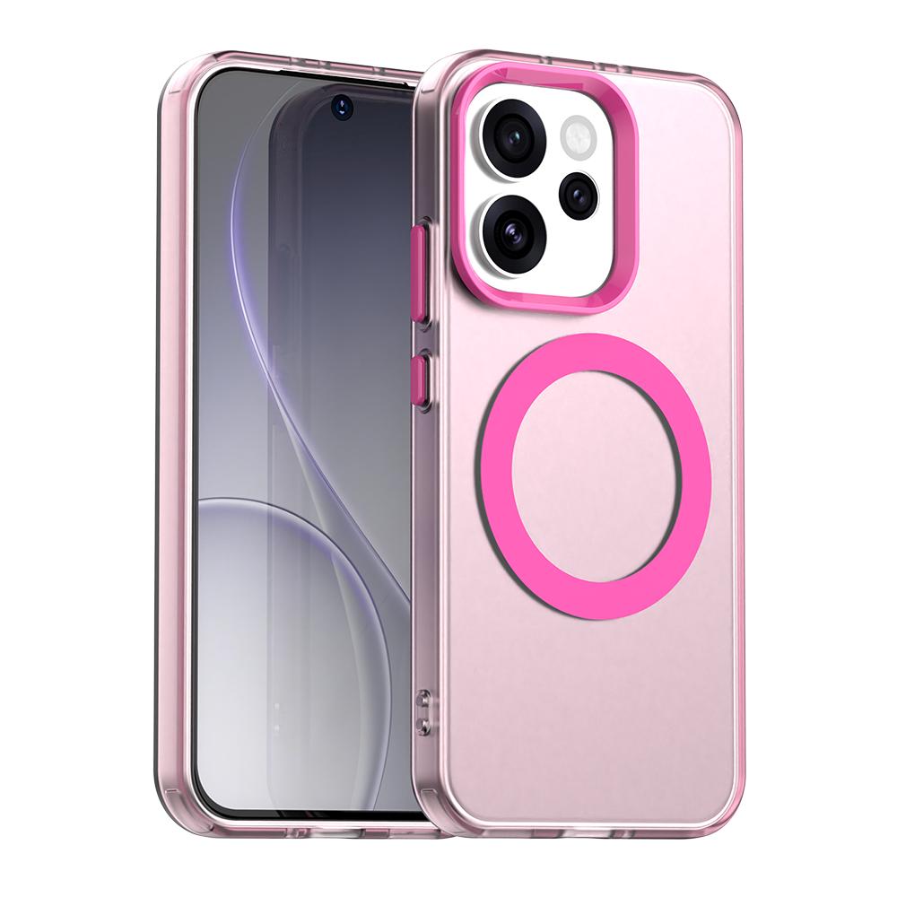 Frosted Clear Candy Color Magnetic Wireless Charging Case For OPPO Reno 15 Pro Max 14 13F12 12Pro Cover Transparent Back Shell