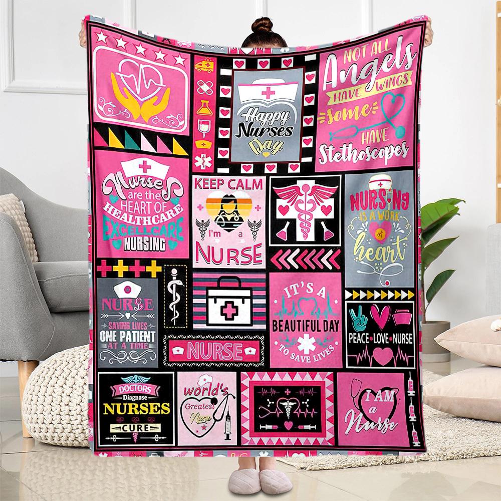 Nurse Appreciation Collage Blankets are suitable for living rooms,making them an ideal choice for outdoor travel and gifts.