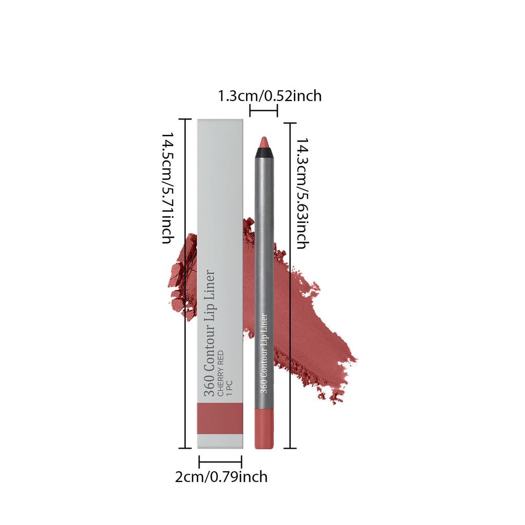 Cherry Red Matte Lip Liner: Smooth, Multi-functional, Portable Pencil for Natural, Easy-to-Apply Color