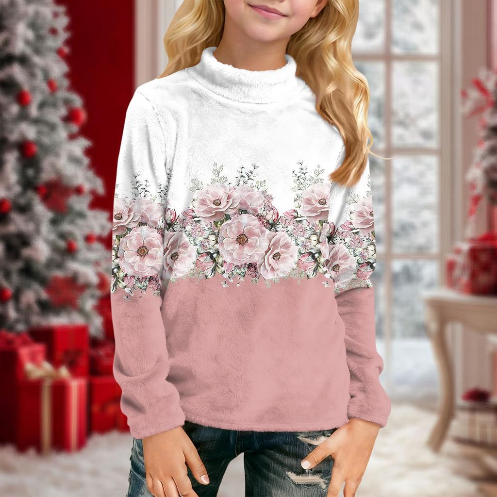 Dziecięce codzienne bluzki z długim rękawem z nadrukiem