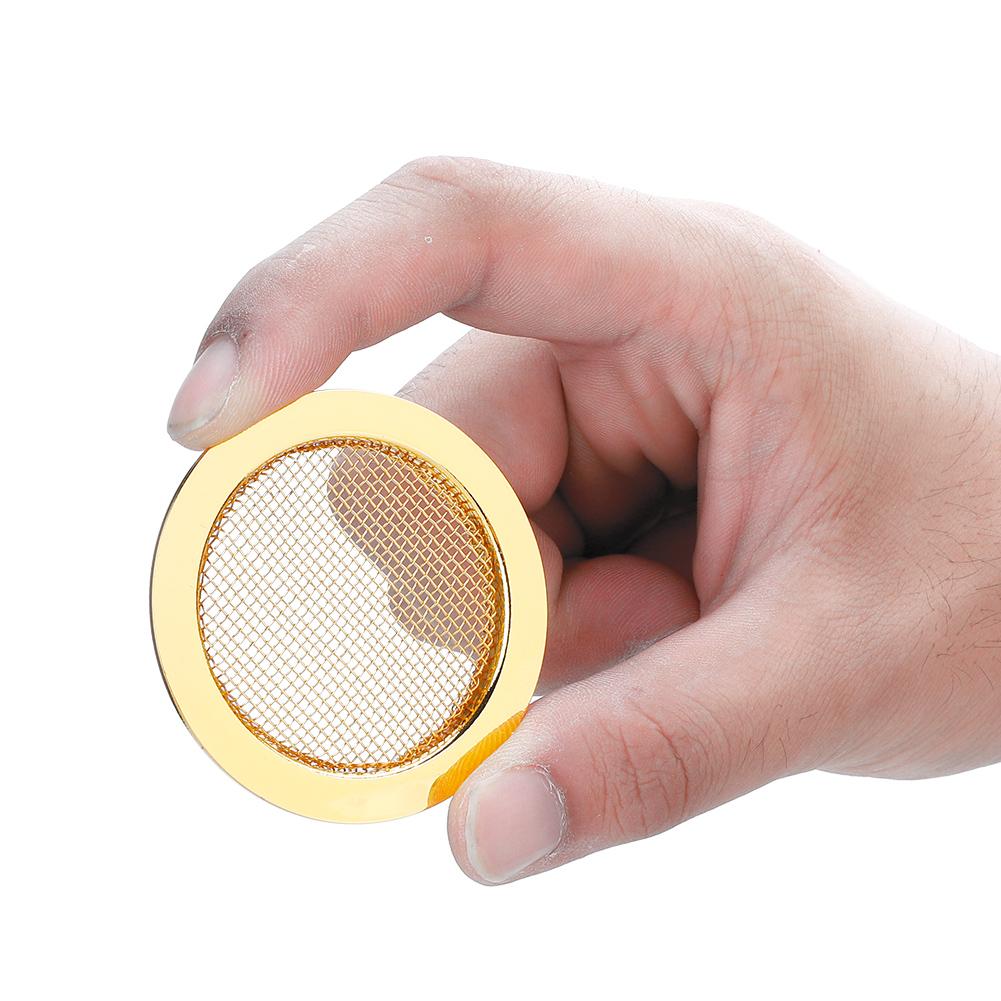 2PCS Resonator Guitar Sound Hole Cover Inserts Screen Metal for Parts(Gold)