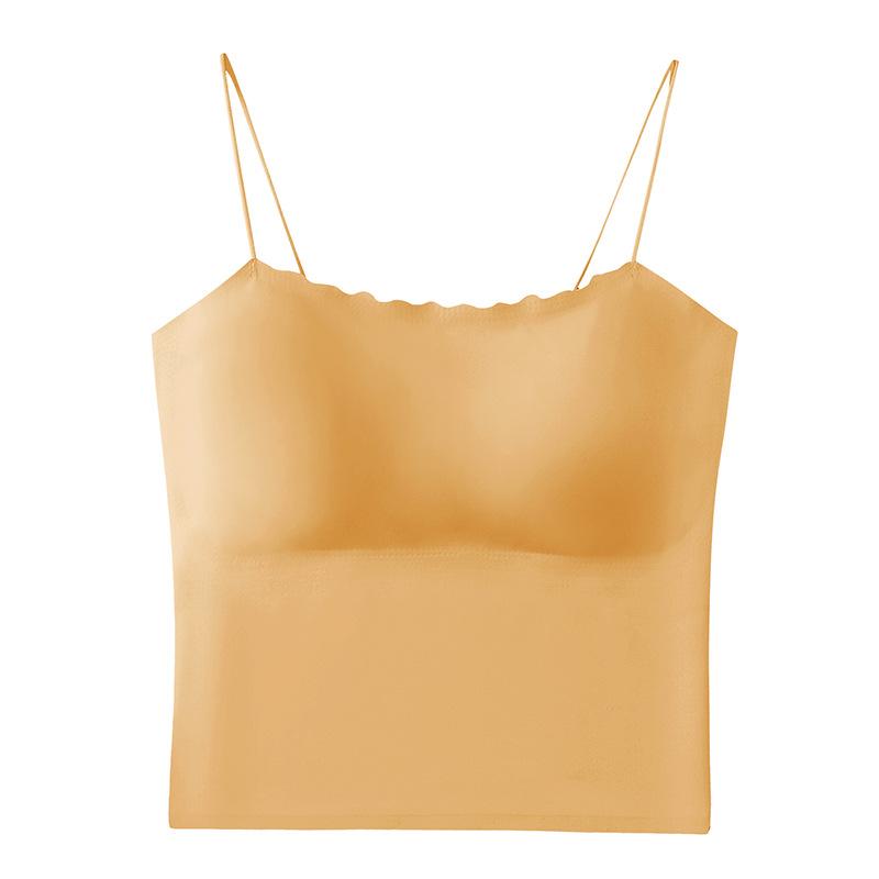 Summer thin shoulder straps seamless underwear women's tube top bra without steel ring small chest gathered smooth fixed cup bra breathable