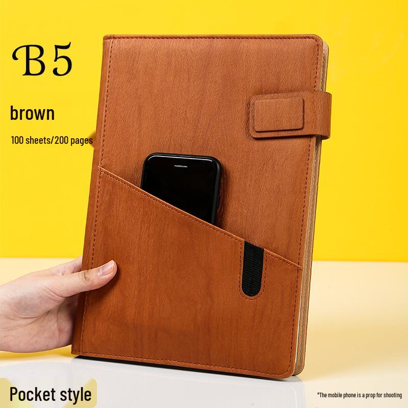 Multifunctional Red Business Notepad with Ins Style for Meetings & Daily Records