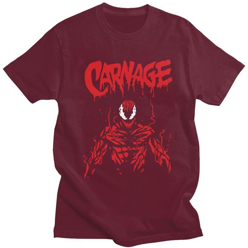 Pánská trička s vlastním potiskem Venom Carnage s krátkým rukávem, módní klasické tričko slim fit ze 100% bavlny