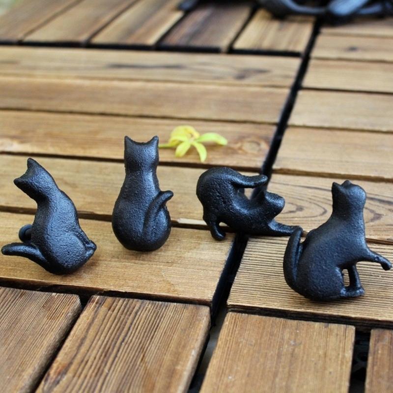 4Pcs Cats Shape Dressers Knob Kitchen Cabinet Door Handle Wardrobe Pulls Simple Drawer Knob Unique Furniture Hardware