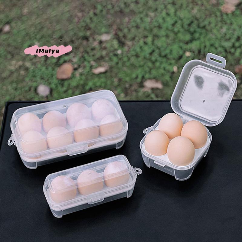 1/3Pcs Portable Transparent Egg Organizer Box 3/4/8 Grids For Camping Picnic Barbecue Outdoor Practical Accessory