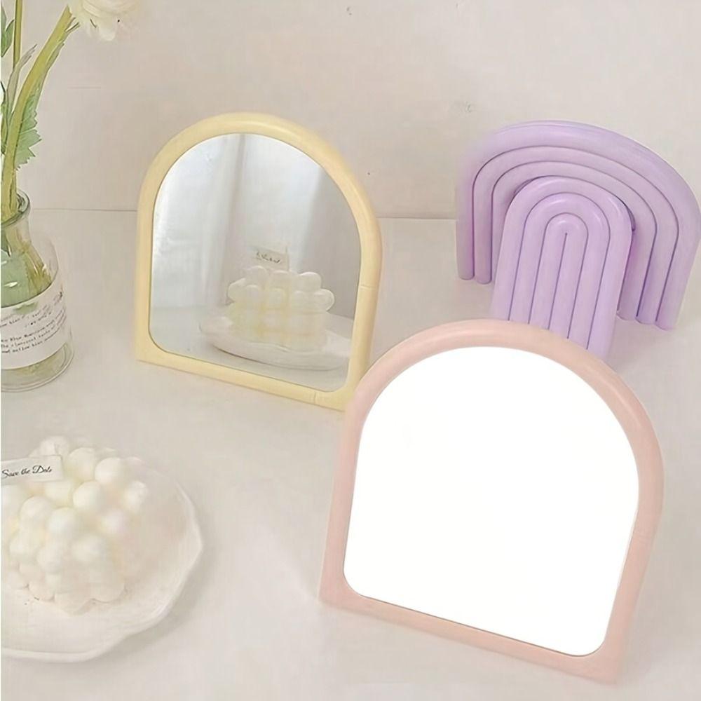 Foldable Makeup Mirror Arch Shaped Desktop Stand Mirror Portable Dressing Mirror  Home Use