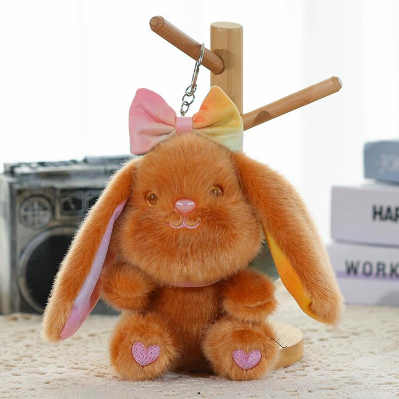 Cartoon Plush Toy Rabbit with Lop Ears Cute Stuffed Bunny Doll Backpack Pendant Gift