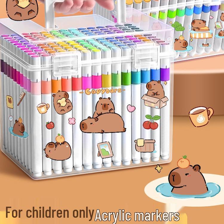 Yao 24-Color Water-Washable Acrylic Markers and 36 Kindergarten Watercolor Pencils.