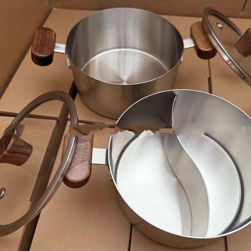 

Stainless Steel Baby Food Milk Pot with Walnut Wood Handles