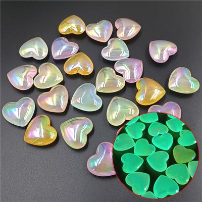 5 vnt. Švytinčios Aurora Dazzle Želė Spalvos Persiko Širdelės Palaidi Karoliukai DIY Apyrankė Vėrinys Papuošalų Aksesuarai Mada Rankų darbo Medžiagos