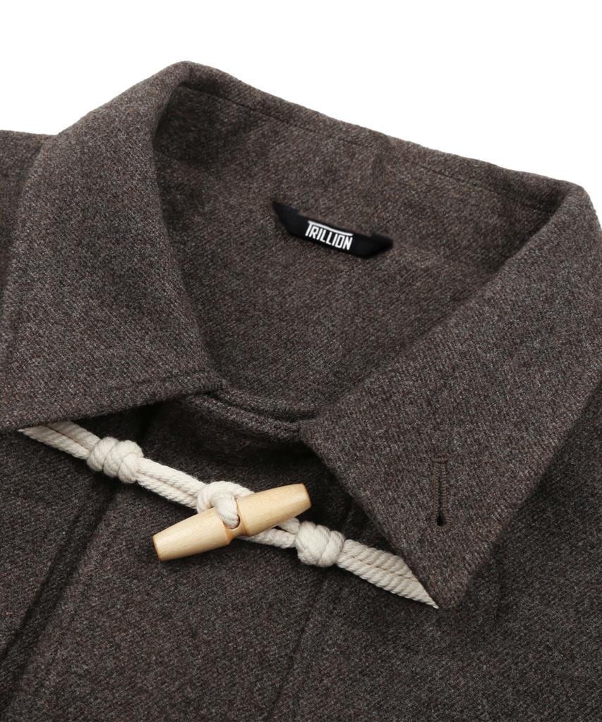 Trillion Unisex Balmacaan Duffle Long Coat (Brown)
