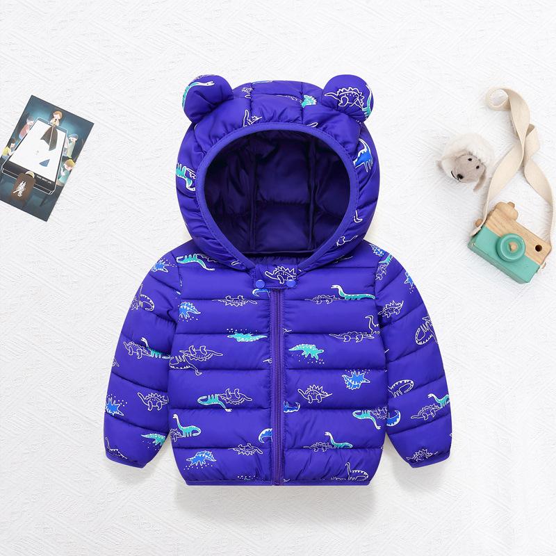 Boys and Girls Hooded Down Jacket Warm Lightweight Cotton Coat Jacket Autumn and Winter