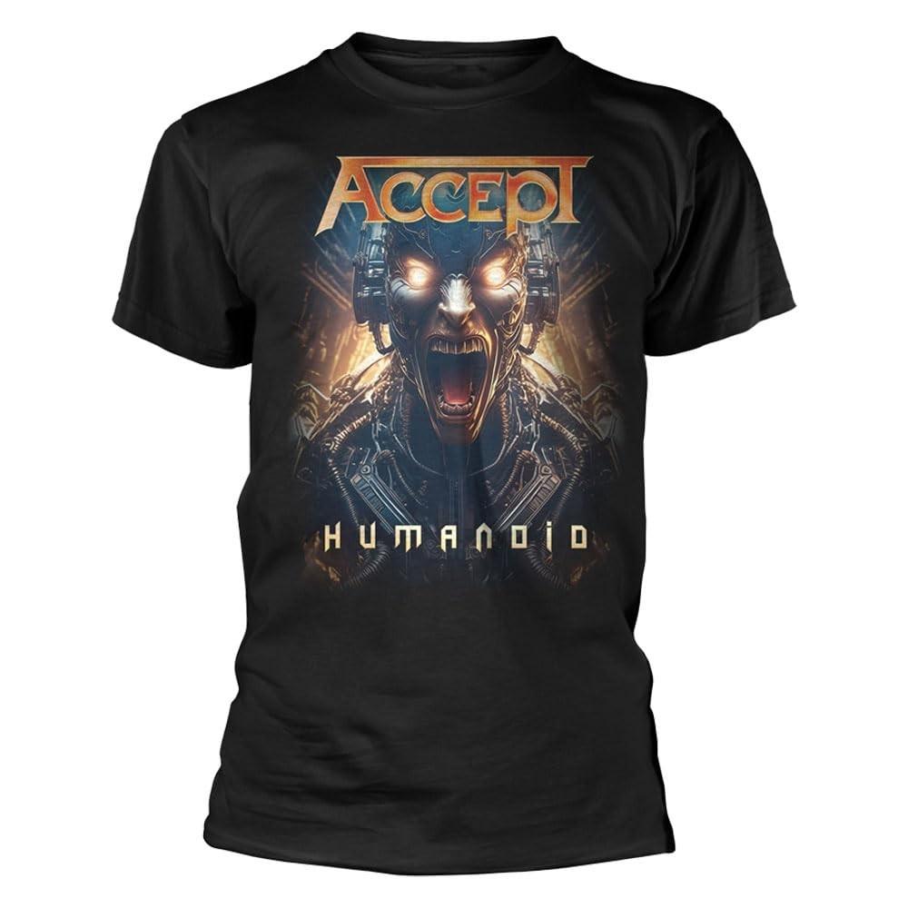 Plastic Head Accept Humanoid Band Logo T Shirt Size M