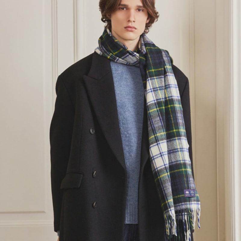 ABRAHAM MOON Merino Wool Shawl Muffler 50cm - Dress Gordon