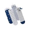 Women's Japanese-Style Blue & White Loose Socks: Spring/Summer Thin Mid-Calf with Cartoon Bear, Polka Dot & Bow Design