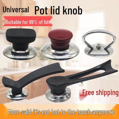 Stainless Steel Anti-Scald Pot Lid Handle with Stand-Up Cap for Wok and Milk Pot