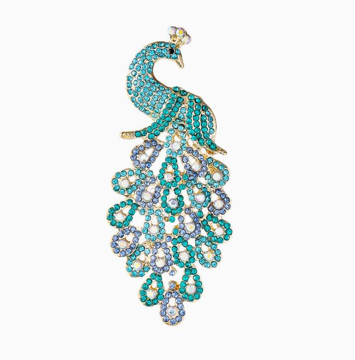 Peacock Brooch Elegant Classical Pin Charm Retro Jewelry Accessories Party Birthday Celebration Gift