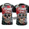 2025 Storm Printed Bowling Shirt, Men's Rainbow Dry T-shirt, Luxury and Comfortable Classic Casual T-shirt, Sports Short Sleeve