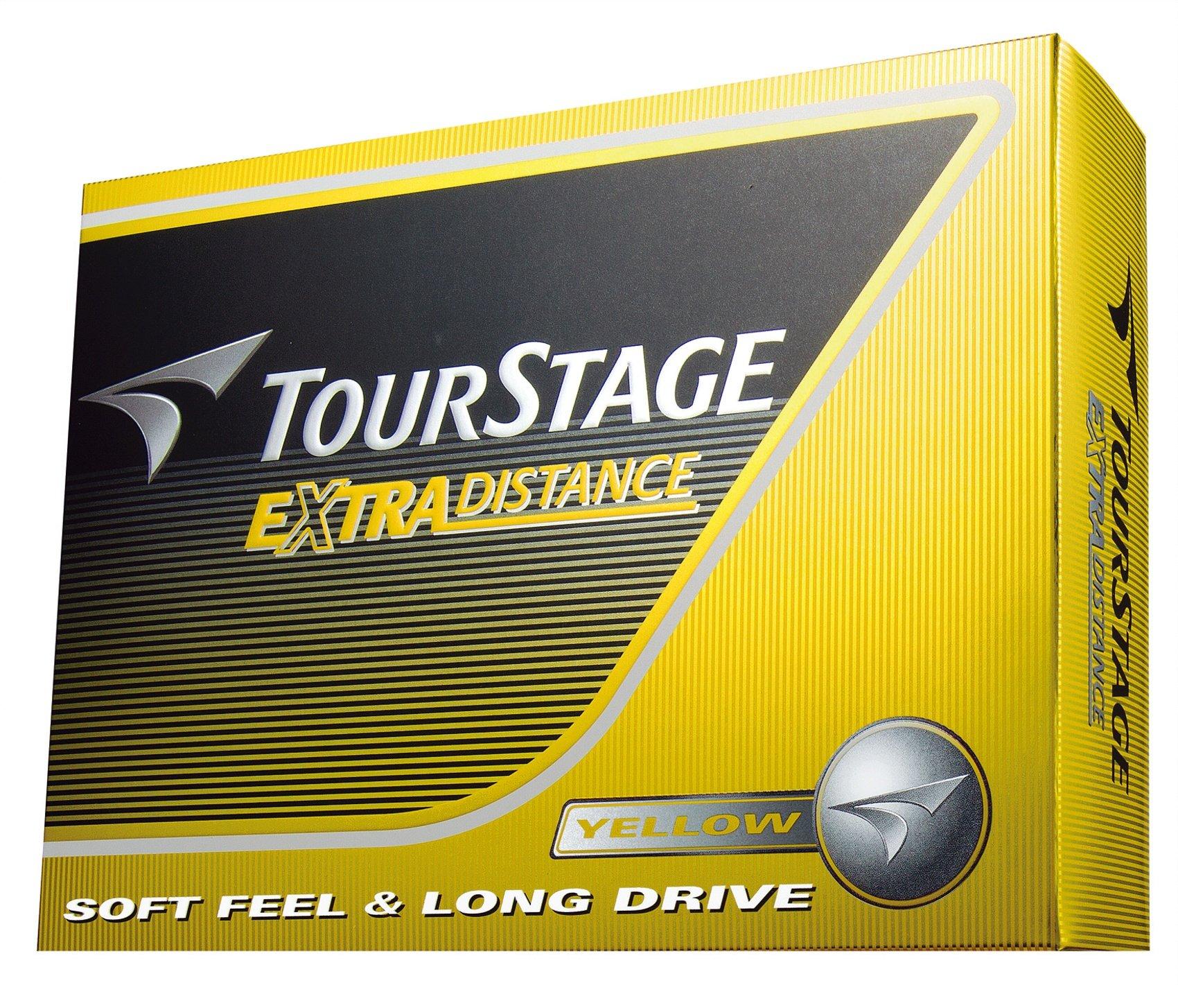 BRIDGESTONE TOURSTAGE Extra Distance Golf 1 dozen TEYX Balls, (12 balls), Yellow,