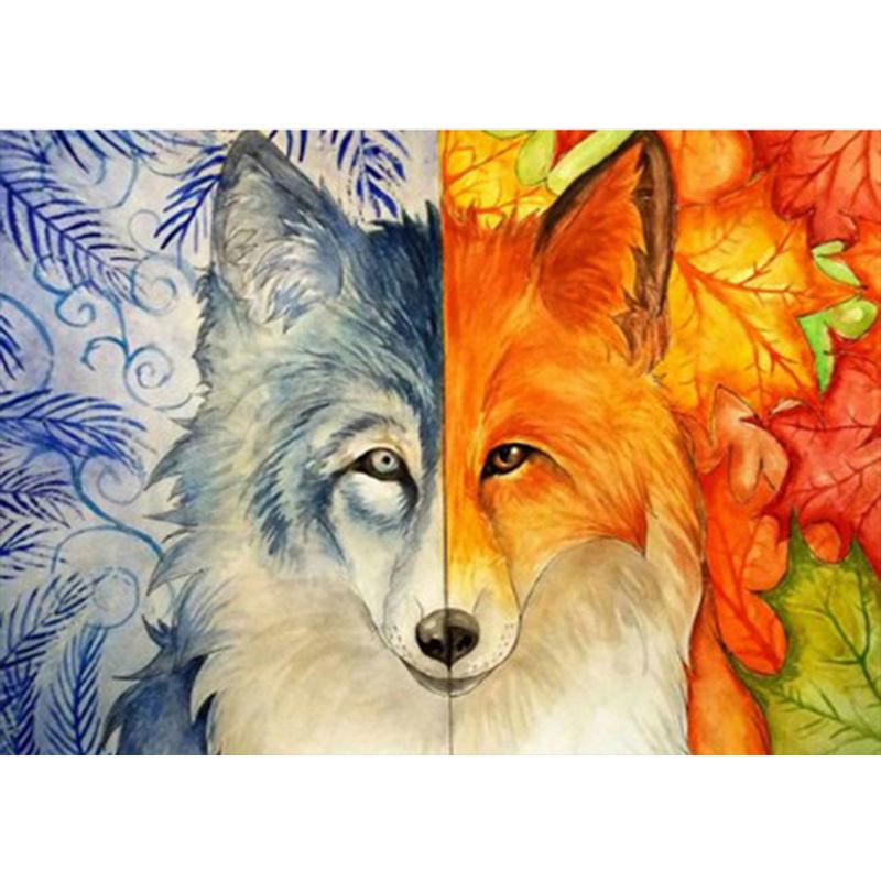 5D-Diamantmalerei, Wolf, rund, Kreuzstich, Diamantstickerei, Tiere, Perlenbild, Kits, Kunsthandwerk, Heimdekoration