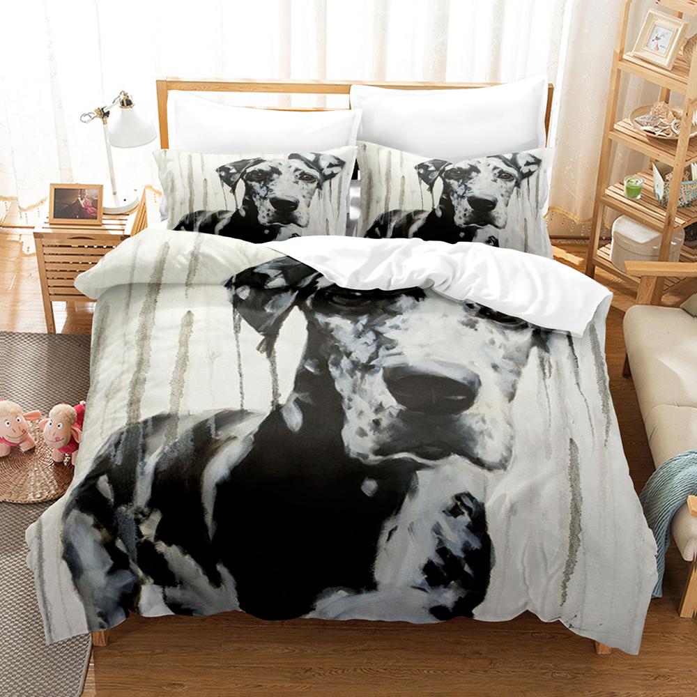 Cute Dog Bedding Set Single Twin Full Queen King Size Pet Dog Bed Set Aldult Kid Bedroom Duvet cover Sets 3D Print 035