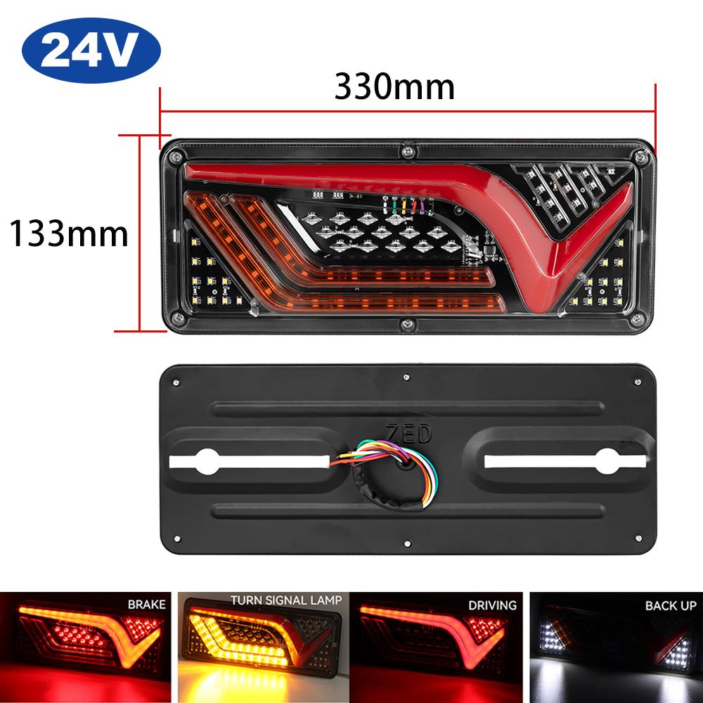 Truck LED Tail Light 2PCS Waterproof 12V 24V Rear Lamp Stop Reverse Safety Indicator Fog Lights for Trailer Truck Car Taillights