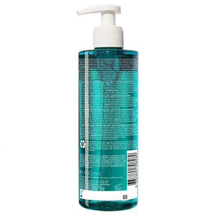 Gel Purifiant Micro-Peeling - La Roche Posay - Effaclar - 400ml - Peaux grasses - Sans alcool
