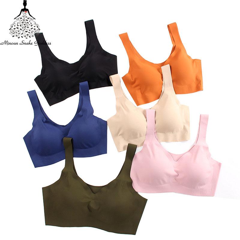 Sexy Women Bras Push Up Gather Bralette Seamless Bra Wire Free Soutien Gorge Femme Comfort Underwear Solid Color Vest Brassiere