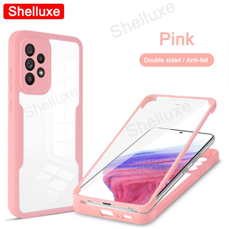 

Прозрачный чехол Shelluxe на 360 градусов для всего корпуса (передняя + задняя часть) для Samsung Galaxy A72 A52 A52S A32 A22 A73 A53 A33 A13, силиконовая двусторонняя крышка For Galaxy A13 4G розовый
