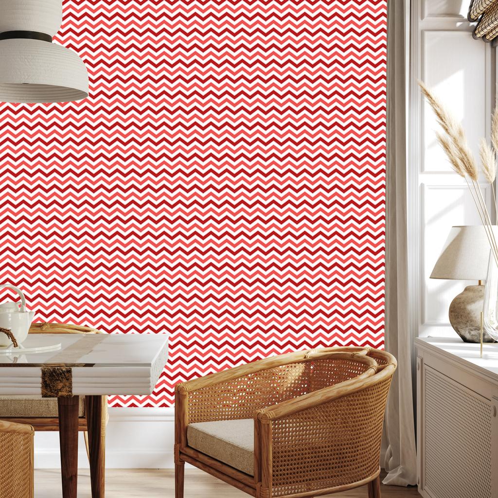 Zigzag Coral and Red Wallpaper for Living Room and Bedroom 50x1000