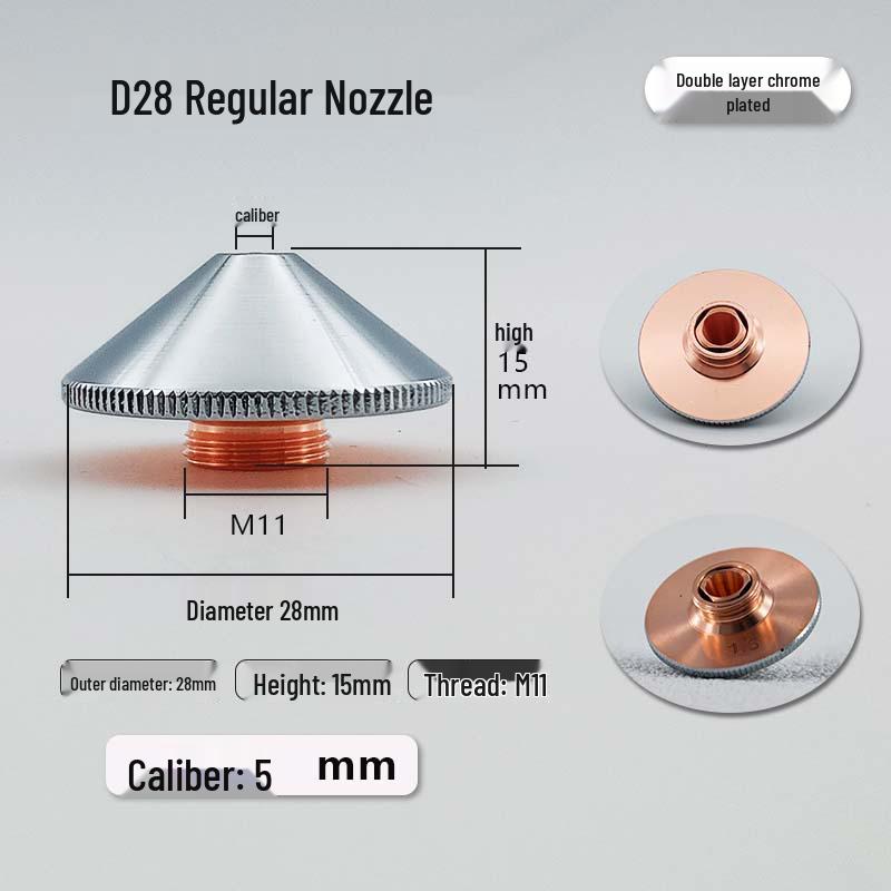 Black Diamond High-Power Laser Cutting Nozzle, D32 Single & Double Layer, Anti-Collision Purple Copper, D28