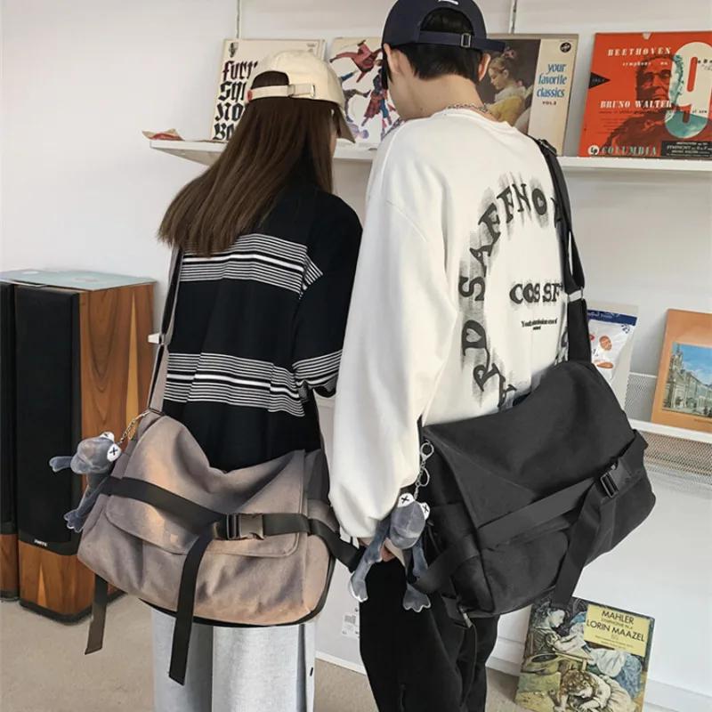 Minimalist Student Crossbody Bag Fashionable Large Capacity Messenger Bag Casual Student Commuting Shoulder Bag Canvas Messenger