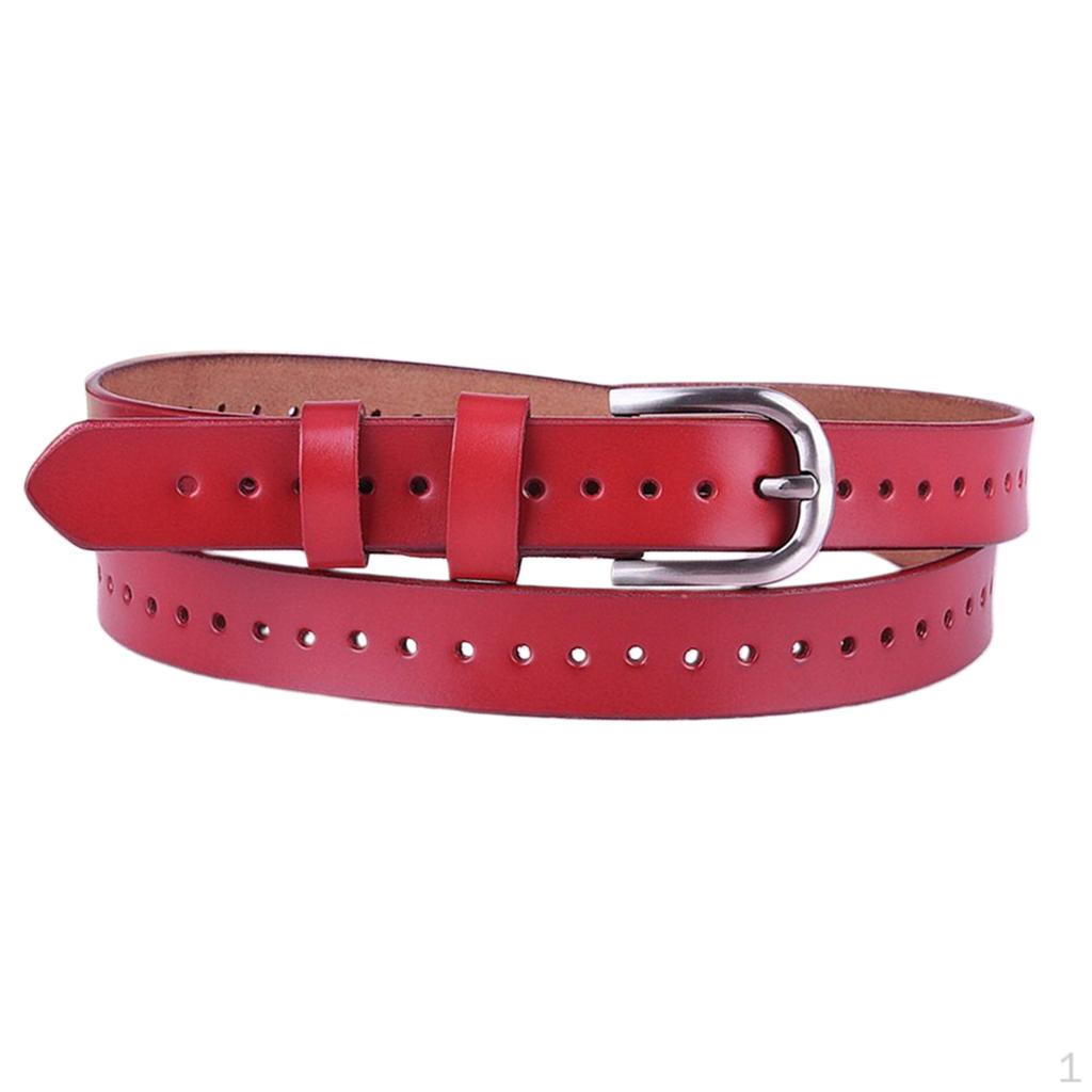 

Fashion Leather Belt with Pin Buckle Pants Waist Strap Accessory for коричневий